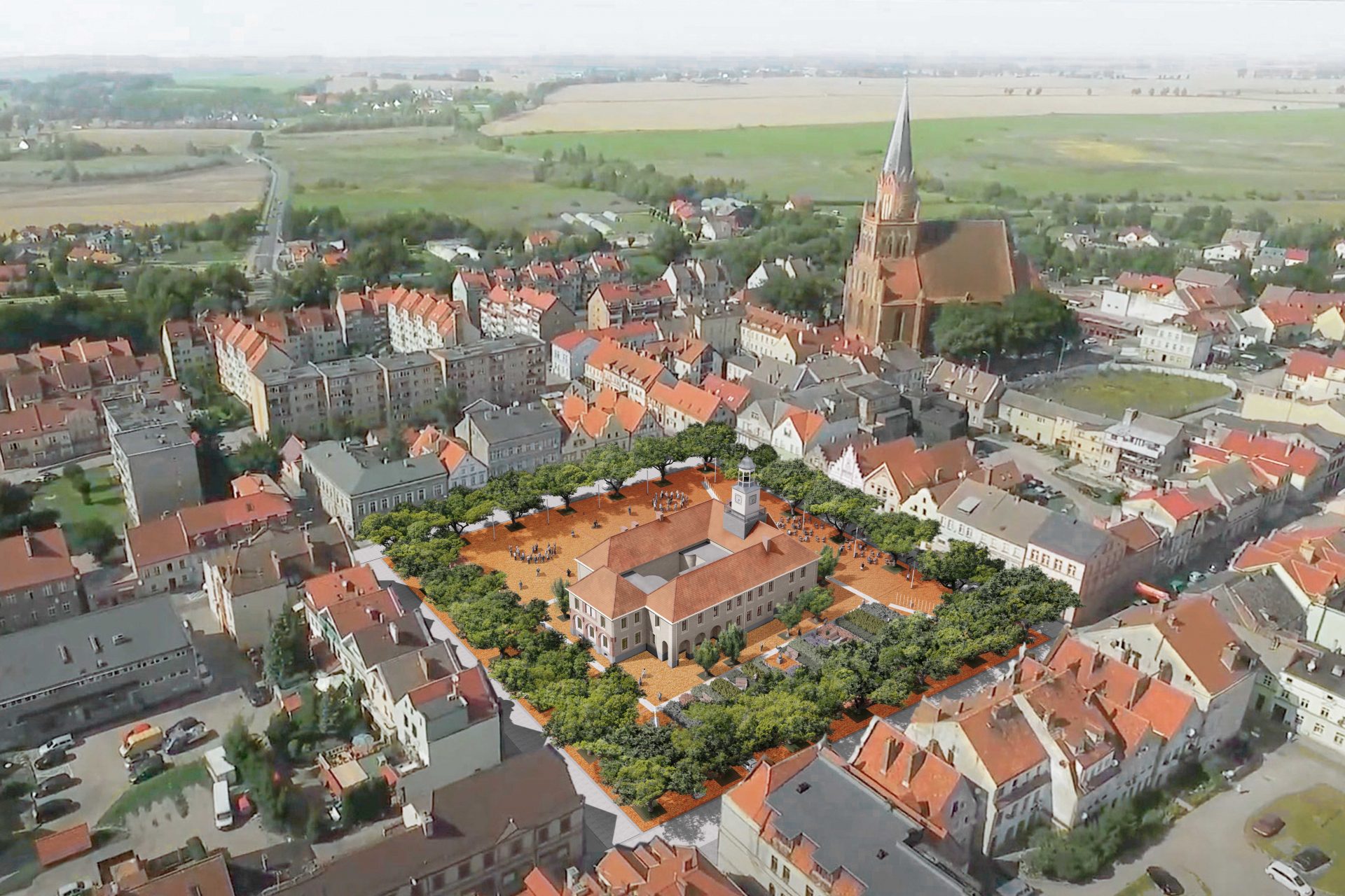 rynek w Trzebiatowie projekty architektoniczne przestrzeni publicznej