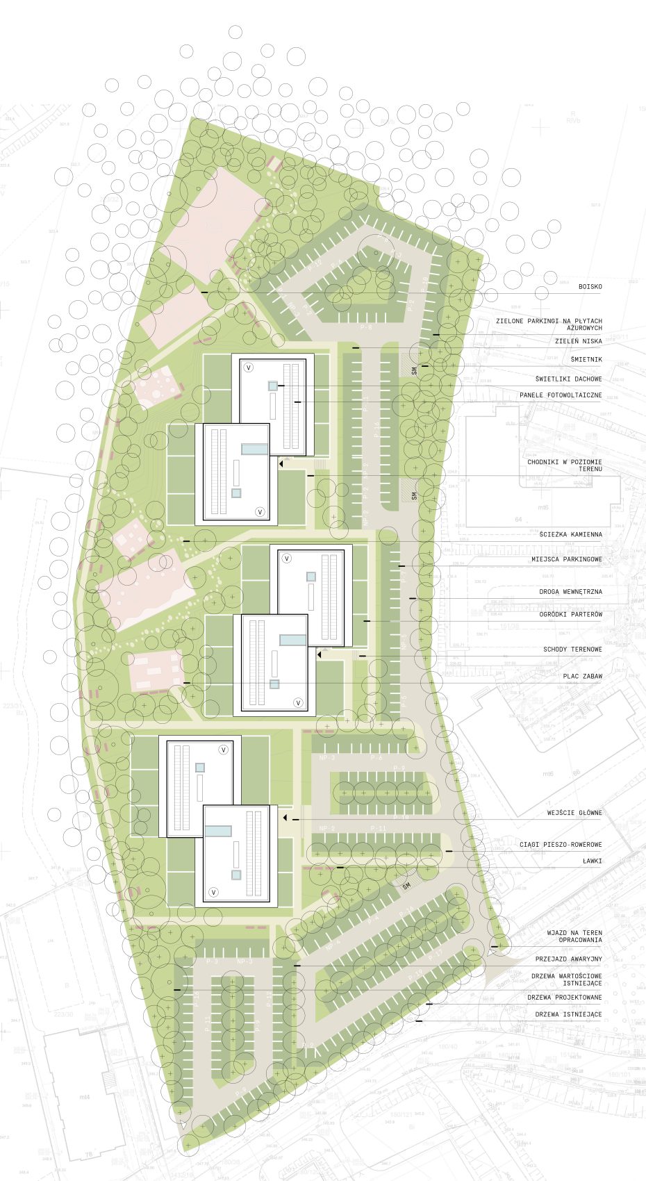 projekt zagospodarowania osiedle ekologiczne sarni stok Bielsko-Biała architekt dla dewelopera